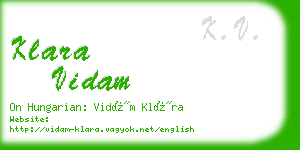 klara vidam business card